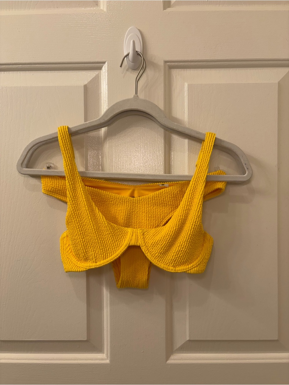 Abercrombie & Fitch Yellow Textured Underwire Bikini Top